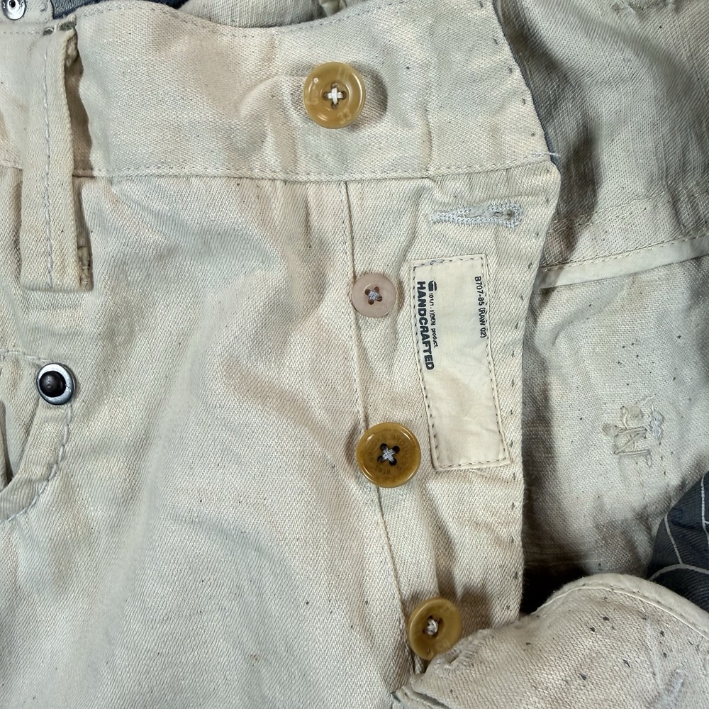 G-Star Raw Jeans Mens 34x32 Radar Loose‎ Ivory Canvas Workwear Utilitarian Japan - Picture 7 of 13